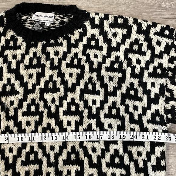 Vintage Peterborough Row Mens Sweater M Chunky Grandpa 100% Wool Warm - Picture 5 of 7